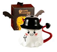 Générique Halloween Cup - Spooky Coffee Mug | Cute Funny Ceramic Ghost Cups, Portable Halloween Tea Cup, Holiday Party Supplies for Birthday Home Family Housewarming Offices Party Men Friends