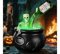 Générique Halloween Decorations Indoor - Cauldron Halloween Decor with Magic Floating Potion Bottles and Diffuser, DIY Floating Potion Black Plastic Witches Bowl Set, Party Decor for Home Mantel