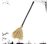 Générique Halloween Decorations with Sound Light for Home Decor Outdoor Holiday Front Door Yard Porch Garden Haunted House | Halloween Broom | Spooky Moving Witches Broom Party Props |