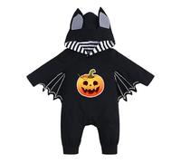 Générique Halloween Deguisement Bebe Fille Garçon Mes Premières Tenues D'Halloween Unisexe 3-24 Mois Chauve-Souris Costume 8 Ans Fête 0-24 Pour Bébé Chauve Souris 0-24 Mois (1-Le noir3,3-6 mois)