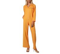 Générique Halloween Déguisement Prisonnier Homme Femme Uniforme de Prison Costume de Criminel Orange Carnaval