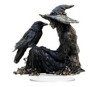 Générique Halloween Desk Decor, 2D Acrylic Tabletop Sign, Gothic Witch, Crow Design, Lightweight Spooky Ornament for Dorm, Nightstand, Studio, Shelf, Bathroom, Car, Home, or Kitchen Display