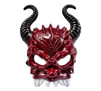 Générique Halloween Devil - Red Half Face Demon Horn Masque pour adultes, Unisexe Scary Ghost Costume Prop for Cosplay, Masquerade & Carnival Party, PP, 23.5x22.5x5cm