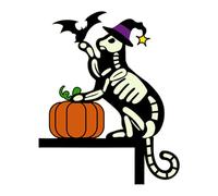 Générique Halloween Door Corner Decor - PVC Luminous Skull Cat Sticker | Glow in The Dark Self Adhesive Decoration | d'horreur pour Le Coin de la fenêtre du Cadre de Porte