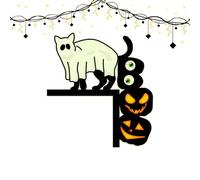 Générique Halloween Door Frame, Window Door Decoration, Glowing Cat Wall, Doors Corner Decal, Halloween Corner Sign, Home Party Decor, Indoor Outdoor Accessory for Home Party Decoration