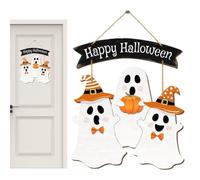 Générique Halloween Door Sign | Cute Ghost Witch Hat Decorations