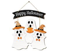 Générique Halloween Door Sign, Ghost Hangable Sign for Front Door, Home Seasonal Decor, Hangable Decoration for Indoor Outdoor Wall Entrance Porch Living Room Halloween Home Decor