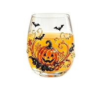 Générique Halloween Drinking Glasses, 300ML Stemless Cup, 3D Wine Glass Set | Halloween Drinking Glasses, 300ML Stemless Clear Iced Coffee Cup, 3D Funny Wine Glass Serve Cocktail Soda Juice Beverage