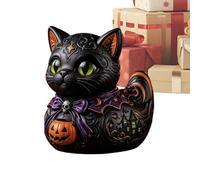 Générique Halloween Ducks - Black Cat Duck Figurines Tabletop Centerpieces