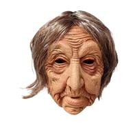 Générique Halloween Elderly Face Cover Scary Latex Halloween Headgear