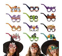 Générique Halloween Eyewear - Party Glasses Pack |12PCS Photobooth Eyewear For Halloween Events | Fun Selfie Props | Dress-Up, Decorations, Trick Or Treat Parties, And Themed Photo Booth Use