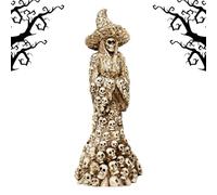Générique Halloween Figurine - 8.66 inch Resin Skeleton Witch Decoration