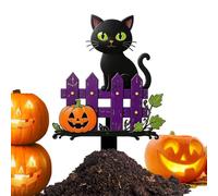Générique Halloween Garden Stake - Pumpkin Black Cat Ground Insert | Halloween Lawn Signs | for Pathway Garden Home Decor Patio Lawn Potted Plant Outdoor