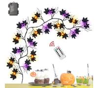 Générique Halloween Garland with Orange Pumpkin Bat Lights, 8-Mode Battery Operated, Waterproof Design, Strong Energy Efficient, Perfect for Indoor and Outdoor Use, Living Room, Window, Mantle