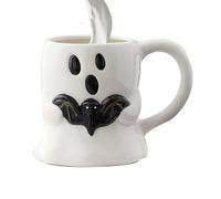 Générique Halloween Ghost Ceramic Coffee Mug, Cute Novelty Halloween Cup, 5.91 inches Spooky Themed Drinkware Decor for Kitchen, Desk, Bedroom, Party Favors, Adults, Kids, Collectors