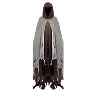 Générique Halloween Ghost Costume Cape for Adults | Fabric, 155cm Length, 185cm with Hat | Witch Cloak for Haunted House & Horror Party | Scary Robe Costume F́Or Men & Women