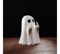 Générique Halloween Ghost Figurine - Spooky Resin Middle Finger Statue, Cute Finger Ghost Ornaments, Best Gifts for Indoor & Porch Halloween Decor (1PC)