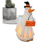 Générique Halloween Ghost Figurine, Spooky Resin Statue, 6.38x3.82in Cute Ghost Decoration, Table Centerpiece Accent, Indoor Outdoor Display for Mantel, Haunted House, Porch, Window, Camping
