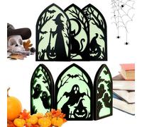 Générique Halloween Ghost Figurines Glow in The Dark Tabletop Decor Set