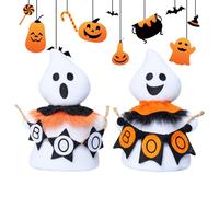 Générique Halloween Ghost Figurines, Seasonal Desk Decor, 8.27x4.72in Authentic Resin Material, Hand-Painted Finish, Smiling Tabletop Ornaments for Fireplace, Mantel, Shelf, Windowsill