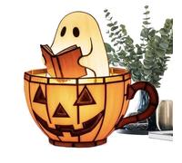 Générique Halloween Ghost Light, Cute Pumpkin Ghost Lamp, LED Resin Nightlight Display, Spooky Desk Decoration, Ideal for Bedroom, Tabletop Party Decorations, Outdoor Table Desktop Use