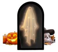 Générique Halloween Ghost Mirror, Light Up Haunted Mirror Decoration, Spooky Hologram Spirit with LED Glow, Ideal for Fireplace, Escape Room, Party, Bedroom, Kitchen, and Festival Use