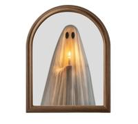 Générique Halloween Ghost Mirror Light - USB Glowing Wall Decor | Framed
