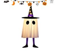 Générique Halloween Ghost Ornament, Glowing Pendant, Witch Hat Tree Decor | Glowing Ghost Pendant with Witch Hat - Perfect for Tree, Courtyard, Porch, Living Room, Wall, Patios, Yard