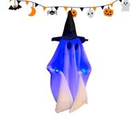 Générique Halloween Ghost - Outdoor Decor Battery Operated Lighted | Witch Hat Ghost Lights Cute Spooky Realistic for Garden, Porch, Patio, Home, Haunted House Or Hanging Halloween Decoration