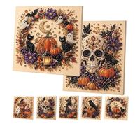 Générique Halloween Ghost Pearl 3D Diamond Art DIY Kit for Beginner Adults | Pearl Painting Kits,Spooky Cute Ghost Pumpkin Canvas Art, Fall Home Decor Wall Art, Beginner DIY Seasonal Party Gift(2 PCS G)