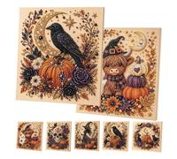 Générique Halloween Ghost Pearl 3D Diamond Art DIY Kit for Beginner Adults | Pearl Painting Kits,Spooky Cute Ghost Pumpkin Canvas Art, Fall Home Decor Wall Art, Beginner DIY Seasonal Party Gift(2 PCS J)