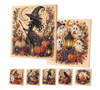 Générique Halloween Ghost Pearl 3D Diamond Art DIY Kit for Beginner Adults | Pearl Painting Kits,Spooky Cute Ghost Pumpkin Canvas Art, Fall Home Decor Wall Art, Beginner DIY Seasonal Party Gift(2 PCS E)