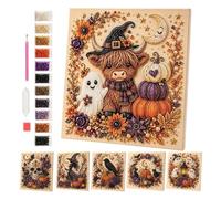 Générique Halloween Ghost Pearl 3D Diamond Art DIY Kit for Beginner Adults | Pearl Painting Kits,Spooky Cute Ghost Pumpkin Canvas Art, Fall Home Decor Wall Art, Beginner DIY Seasonal Party Gift(G)