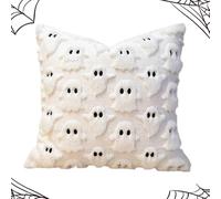 Générique Halloween Ghost Pillow Covers, Gothic Throw Cushion Cases, Decorative Pillowcases, 45x45cm, for Couch Chair Patio Bedroom Porch Apartment House and Outdoor Fall Decor Decorative