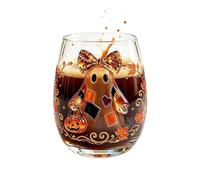 Générique Halloween Ghost Pumpkin Glass 400ml Stemless Wine Cup For Party