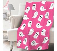 Générique Halloween Ghost Reading Book Blanket, Cute Fall Decorate Blanket Gifts for Spooky Season, Lightweight Cozy Soft Blankets for Homes Office