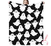 Générique Halloween Ghost Reading Book Blanket, Cute Fall Decorate Blanket Gifts for Spooky Season, Lightweight Cozy Soft Blankets for Homes Office