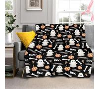 Générique Halloween Ghost Reading Book Blanket, Cute Fall Decorate Blanket Gifts for Spooky Season, Lightweight Cozy Soft Blankets for Homes Office