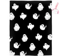 Générique Halloween Ghost Reading Book Blanket, Cute Fall Decorate Blanket Gifts for Spooky Season, Lightweight Cozy Soft Blankets for Homes Office