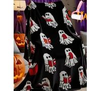 Générique Halloween Ghost Reading Book Blanket, Cute Fall Decorate Blanket Gifts for Spooky Season, Lightweight Cozy Soft Blankets for Homes Office