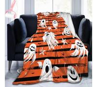 Générique Halloween Ghost Reading Book Blanket, Cute Fall Decorate Blanket Gifts for Spooky Season, Lightweight Cozy Soft Blankets for Homes Office