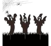Générique Halloween Ghost Yard Signs 3-Piece Set, Spooky Metal Decor Stakes