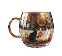 Générique Halloween Glasses Drinking | Glass Spooky Mug - Painted Pattern Spooky Cute Mug for Home Adult Youth Child Travel Milk Hot Water Bar Kitchen Party Workplace