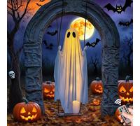 Générique Halloween Hanging Swing Ghost with String Lights -5ft Hanging Ghost Swing, Hangings Swings Ghosts, Spooky Halloween Decor (1PCS)
