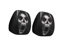 Générique Halloween Head Rest Cover for Car, Funny Cartoon Car Headrest Covers, Breathable Fabric, Universal Fit, for Road Trips, Parties and Parades (Black 3,2*Pcs)