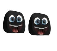 Générique Halloween Head Rest Cover for Car, Funny Cartoon Car Headrest Covers, Breathable Fabric, Universal Fit, for Road Trips, Parties and Parades (Black 4,2*Pcs)