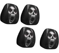 Générique Halloween Head Rest Cover for Car, Funny Cartoon Car Headrest Covers, Breathable Fabric, Universal Fit, for Road Trips, Parties and Parades (D-4)
