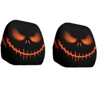 Générique Halloween Head Rest Cover for Car, Funny Cartoon Car Headrest Covers, Breathable Fabric, Universal Fit, for Road Trips, Parties and Parades (B-2)