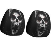 Générique Halloween Head Rest Cover for Car, Funny Cartoon Car Headrest Covers, Breathable Fabric, Universal Fit, for Road Trips, Parties and Parades (D-2)