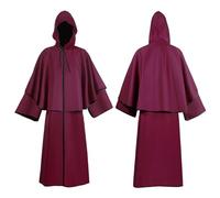Générique Halloween La Lumière Vieillit L étonnante Histoire De Science Médiévale Cape à Capuche Couleur Unie pour médiéval Unisexe Déguisement Cosplay Bokuto(Rouge,S)